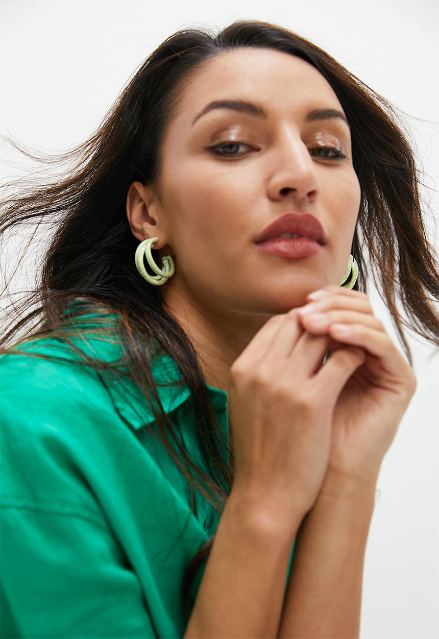 Superbalist - Davina hoop earrings - green