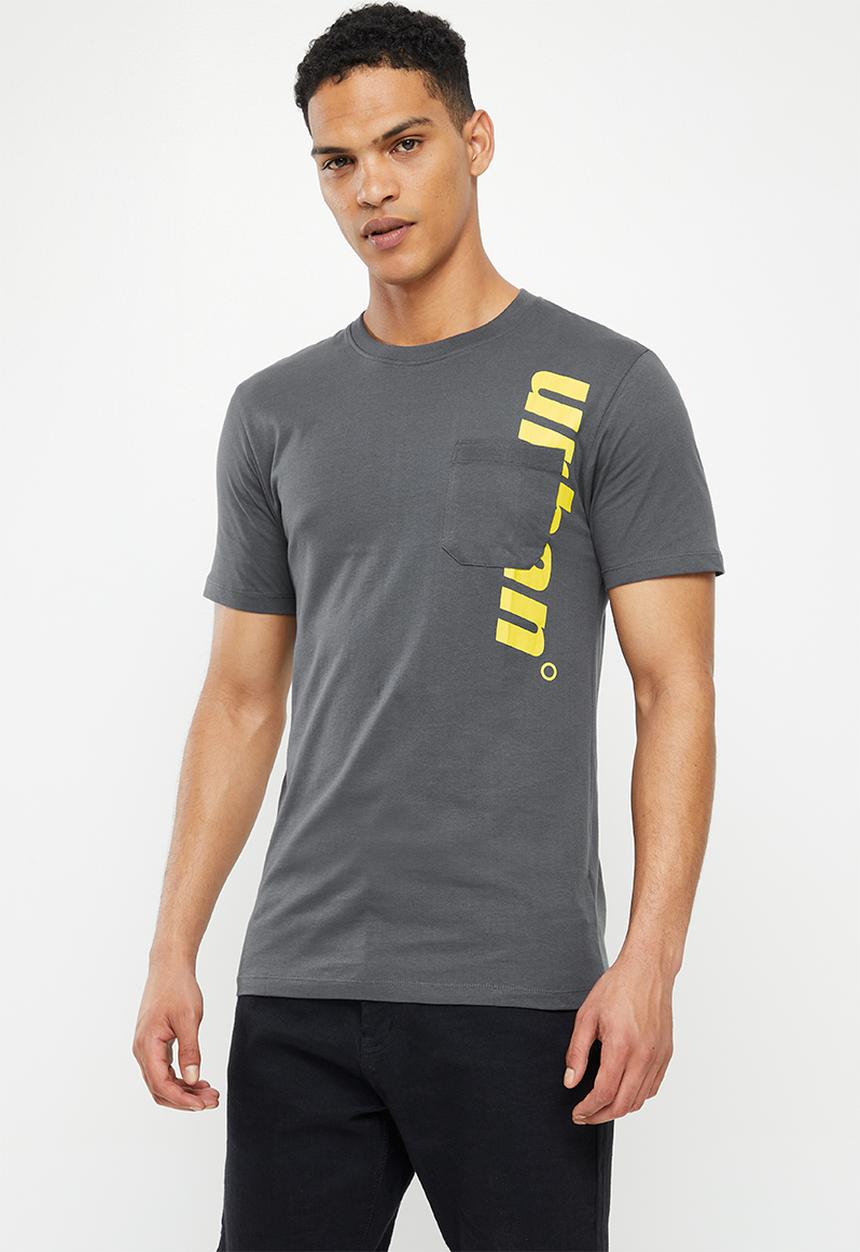 urban° - Urban gel and reflective print chest tee - charcoal