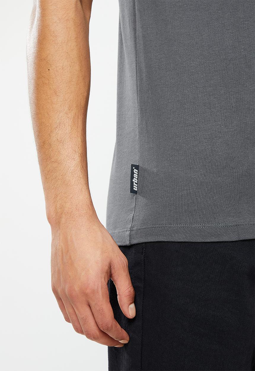 urban° - Urban gel and reflective print chest tee - charcoal