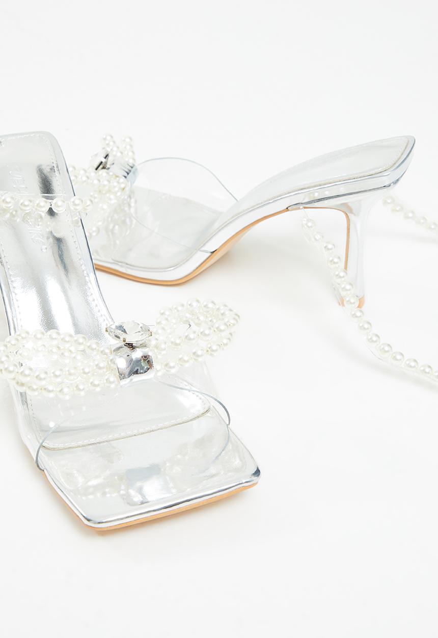 Public Desire - Hope barely there stiletto - silver metallic