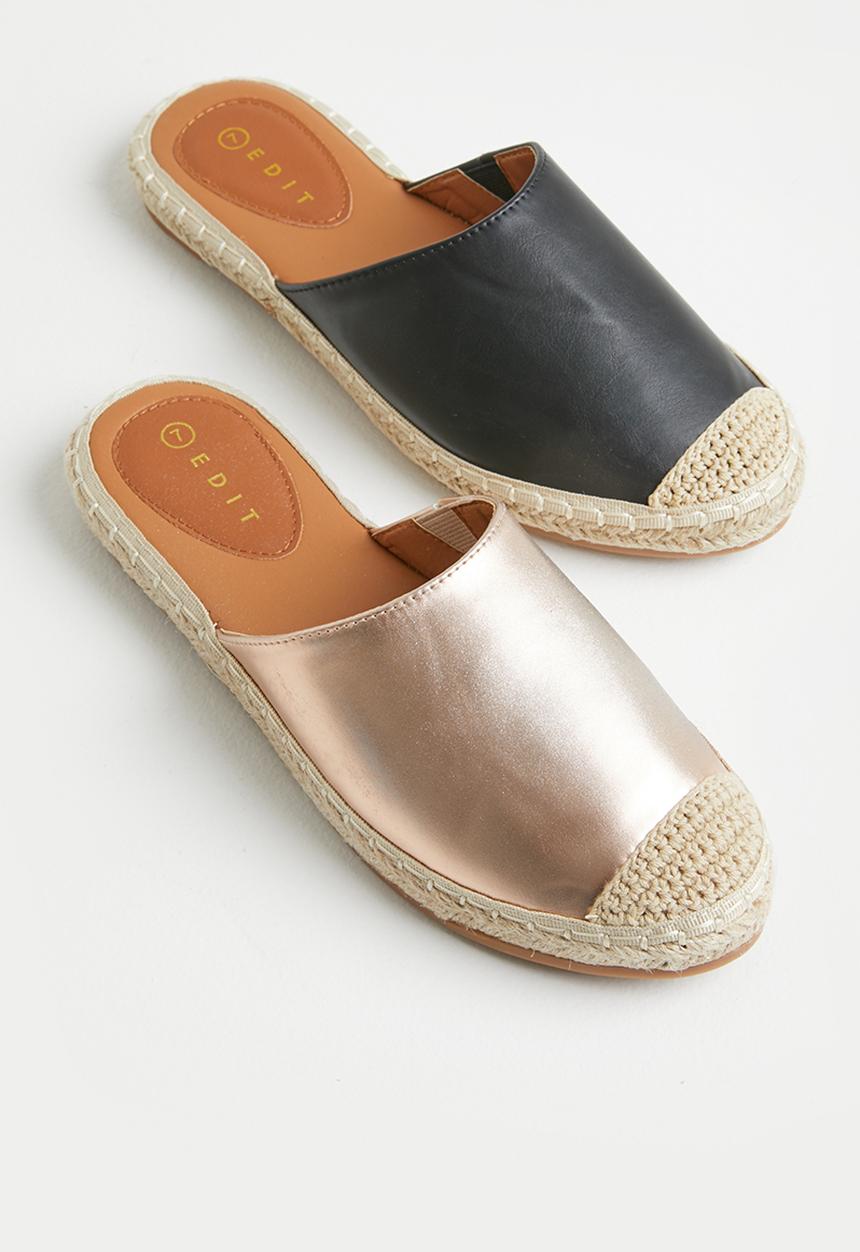 edit - Bianca espadrille slide - black