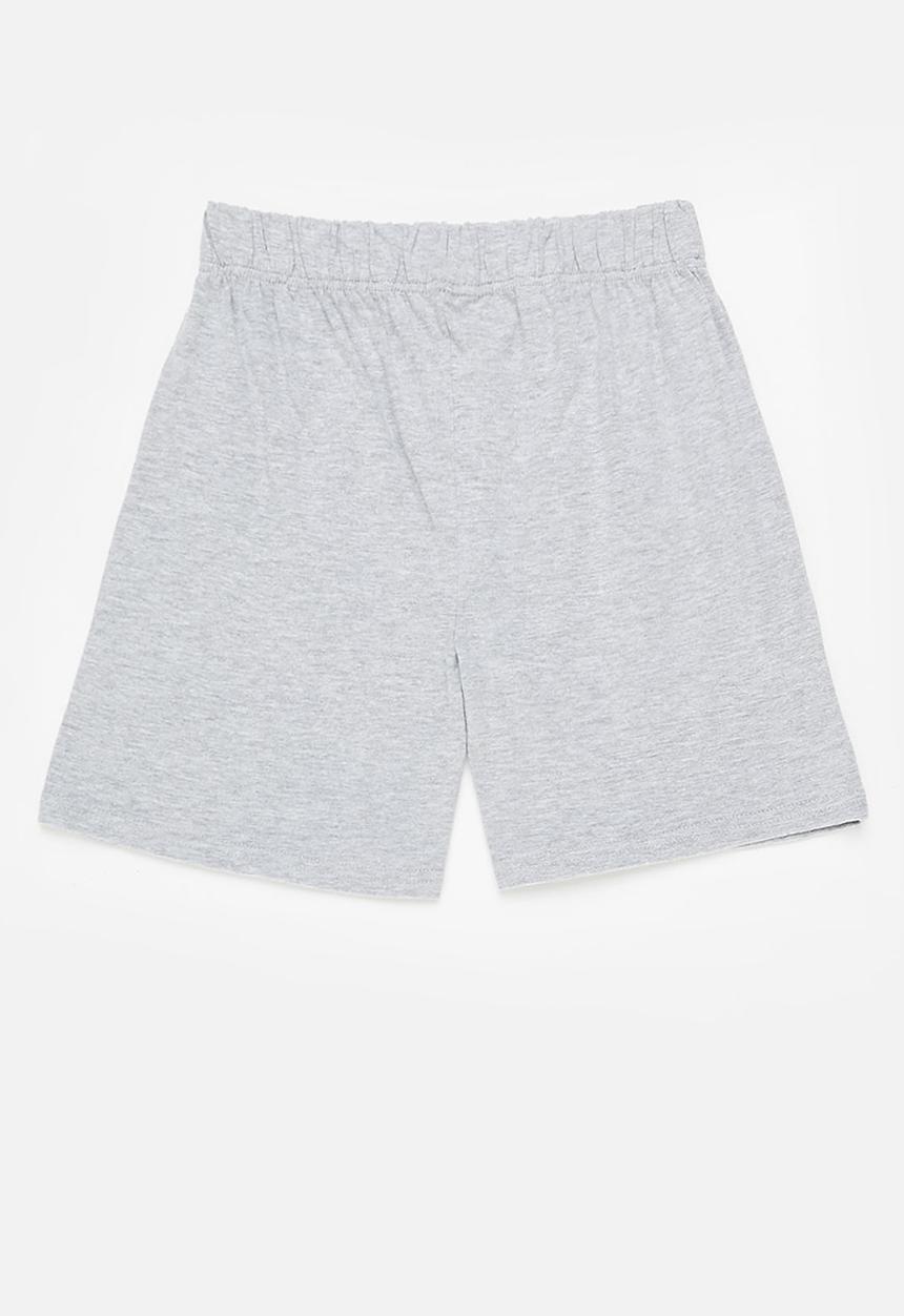 Superbalist - 2 pack cotton sleep short - grey & black