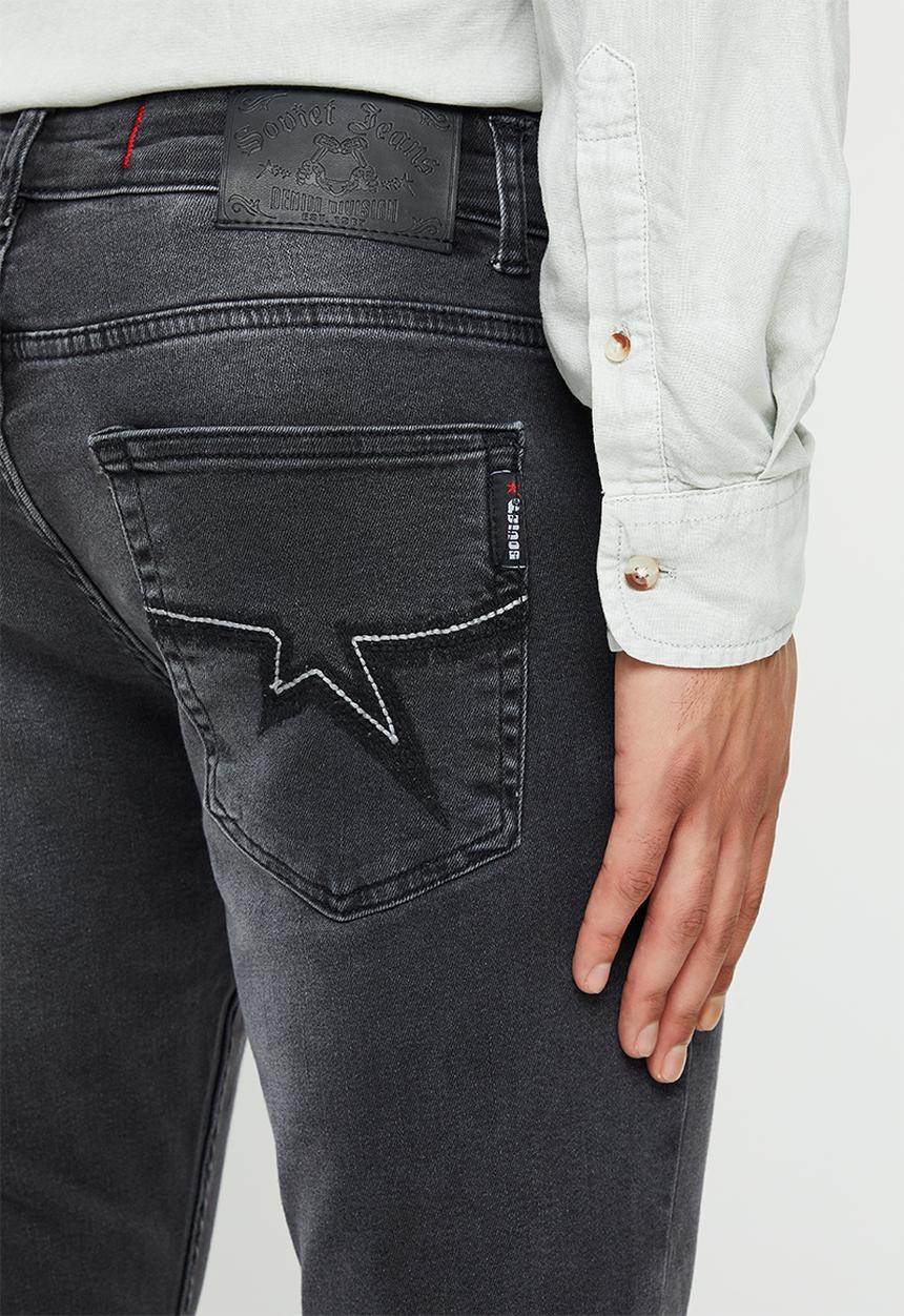 SOVIET - M lambo mens straight leg denim#12 - charcoal