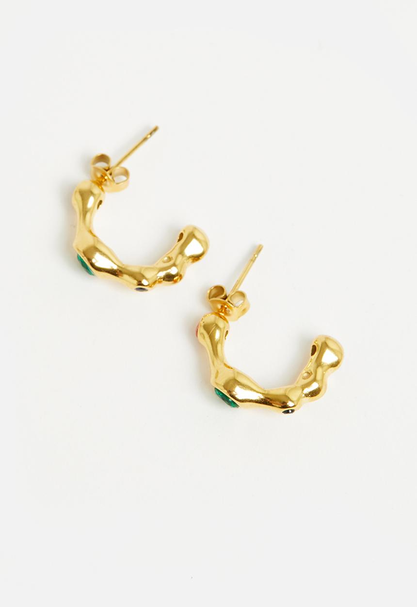 Tessa Design - Remy gem stone encrusted hoop - gold