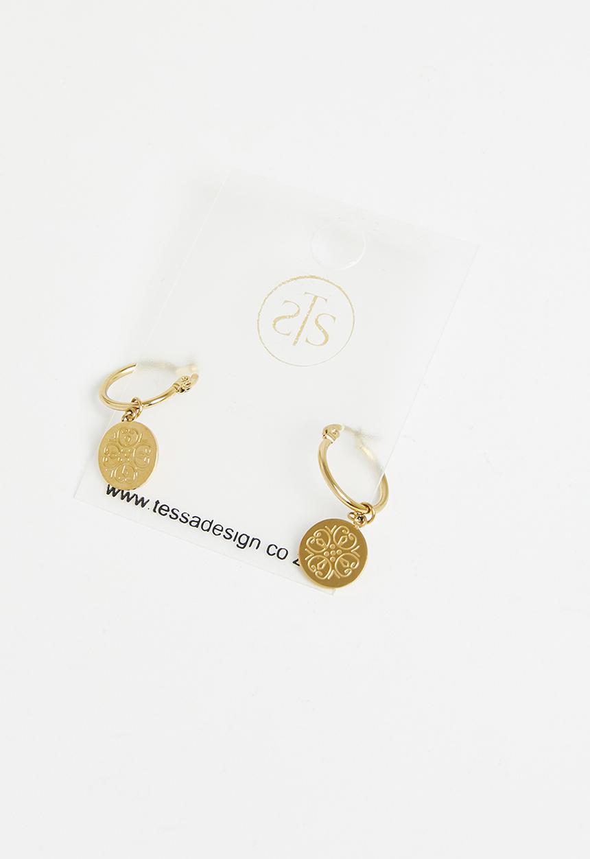 Tessa Design - Victoria hoop with disk - gold