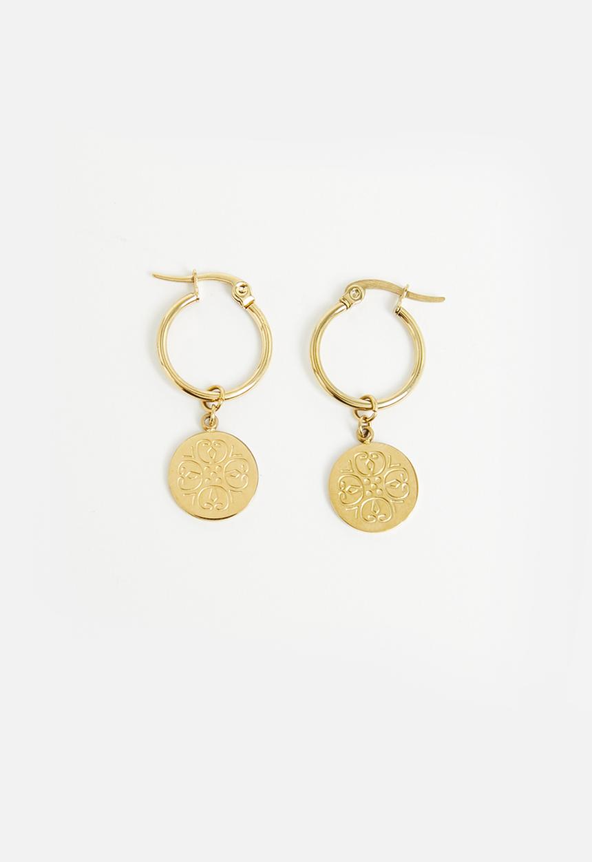 Tessa Design - Victoria hoop with disk - gold