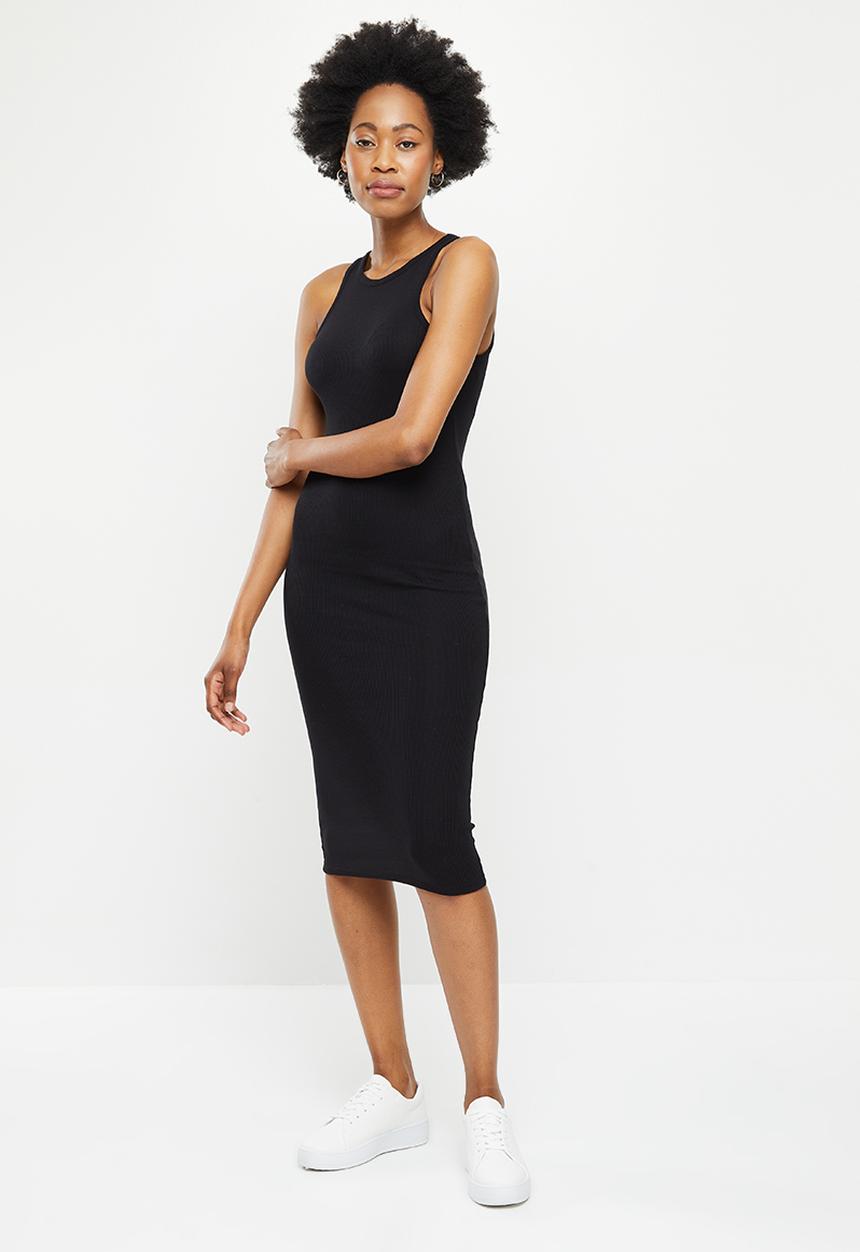 Vero Moda - Roma sleeveless rib dress - black