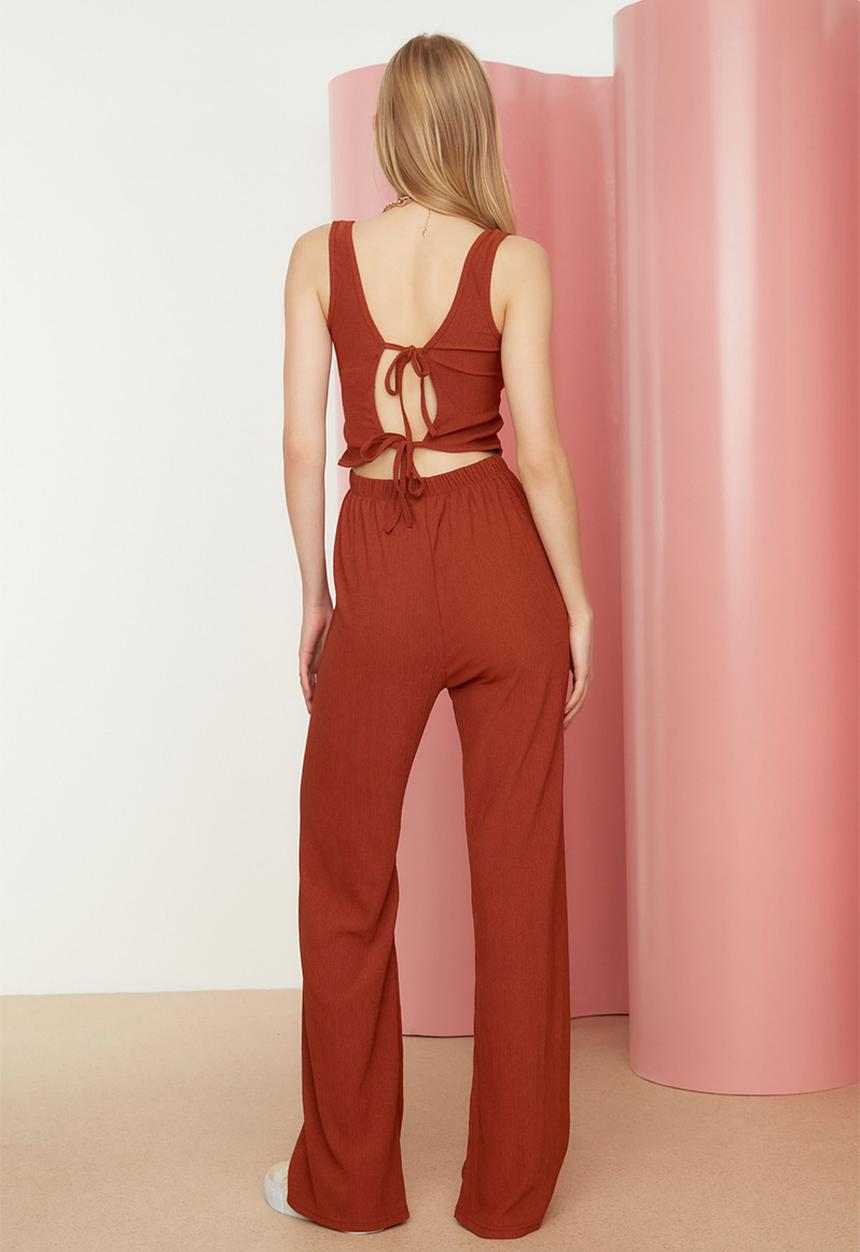 Trendyol - Back cut detail jumpsuit - rust