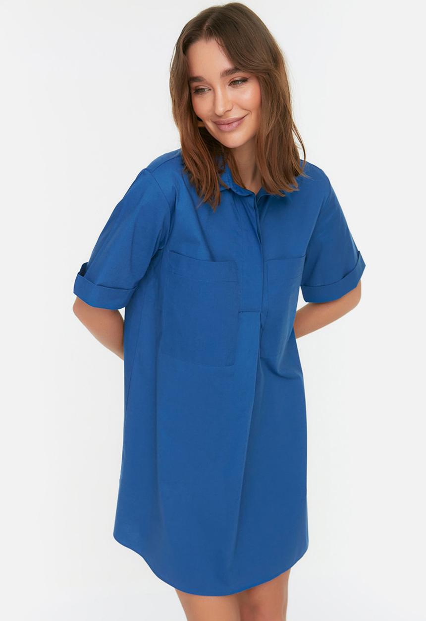 Trendyol - Pocket detail shirt dress - indigo
