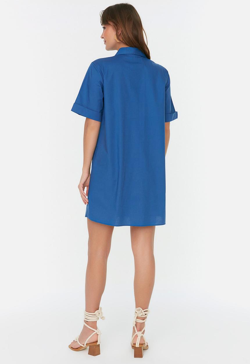 Trendyol - Pocket detail shirt dress - indigo