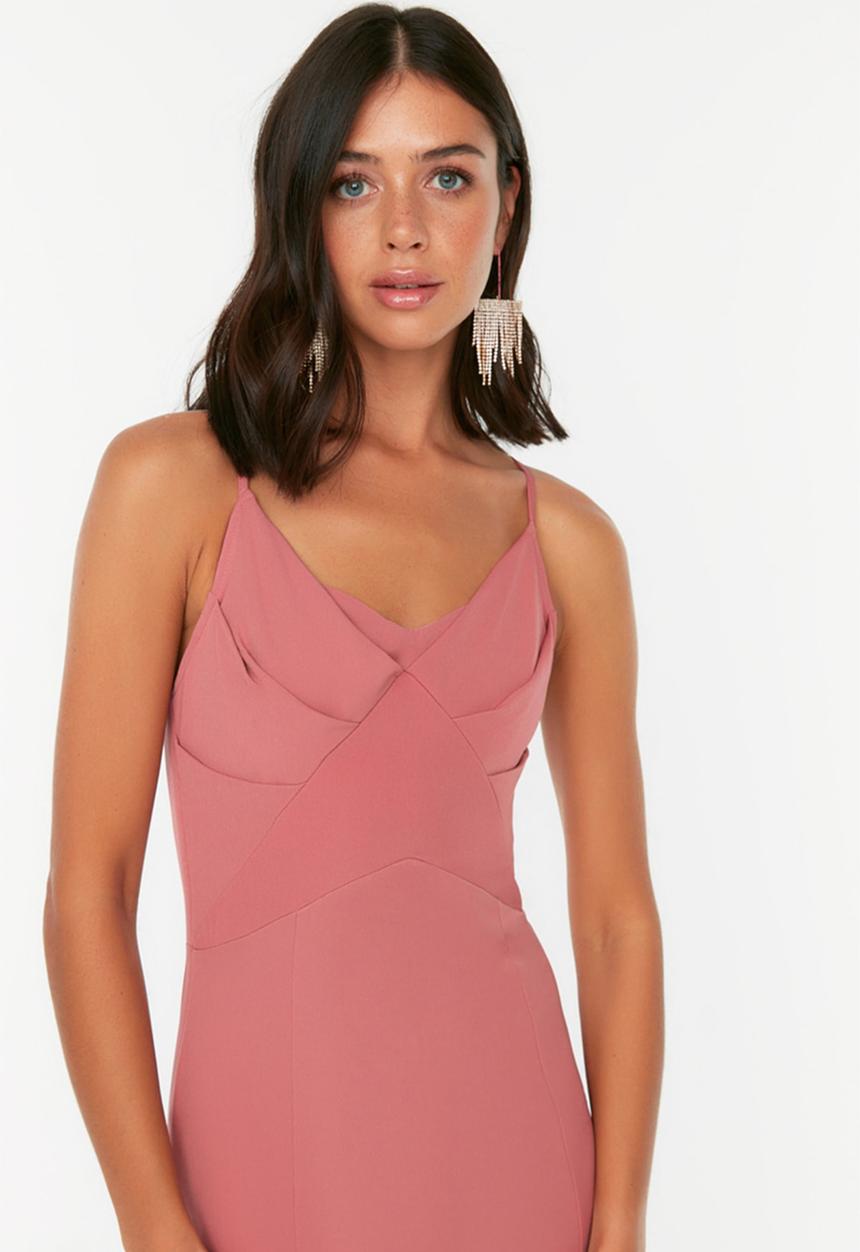 Trendyol - Cross back maxi dress - rose