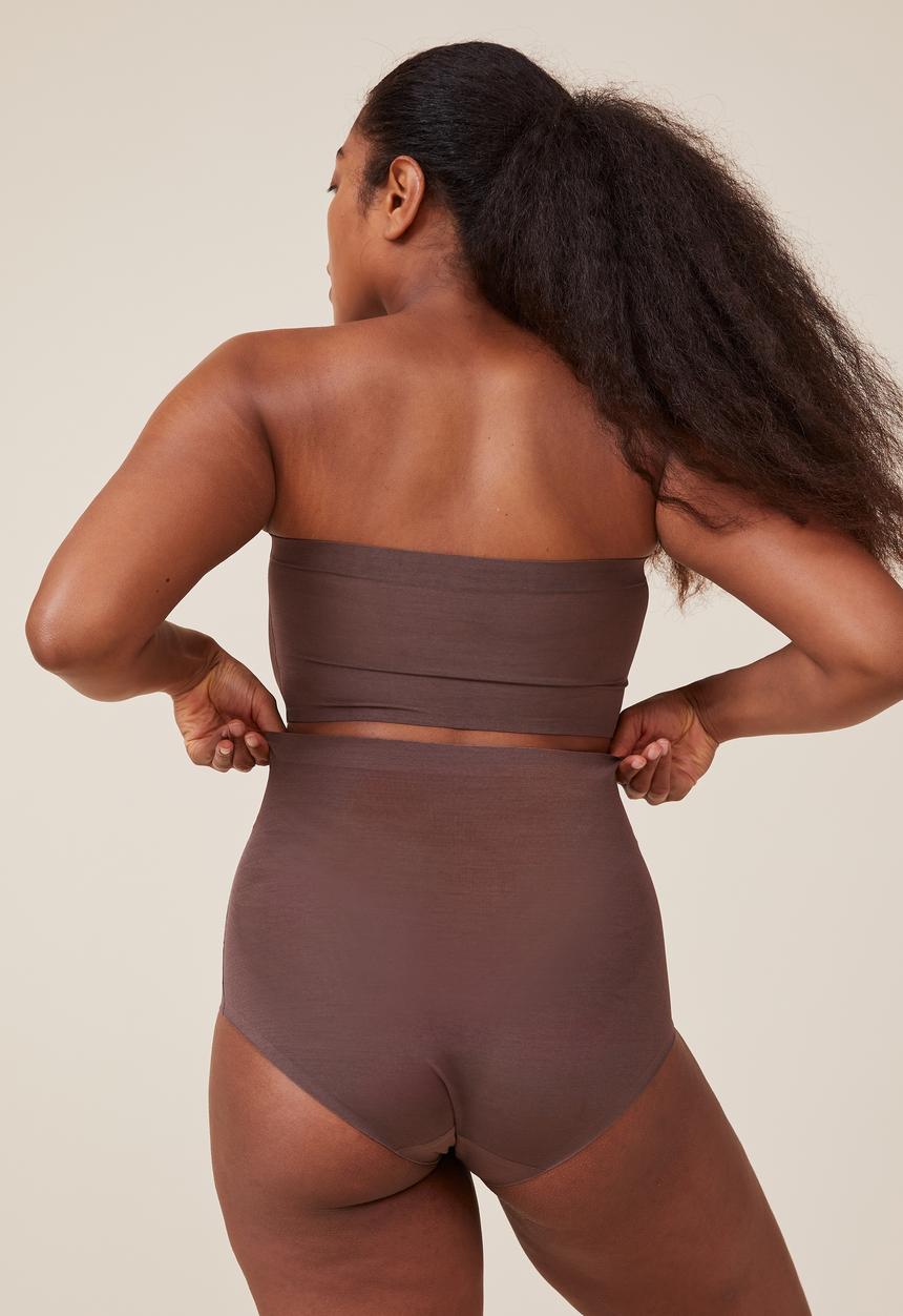Cotton On - Power mesh shapewear high waisted bikini - espresso