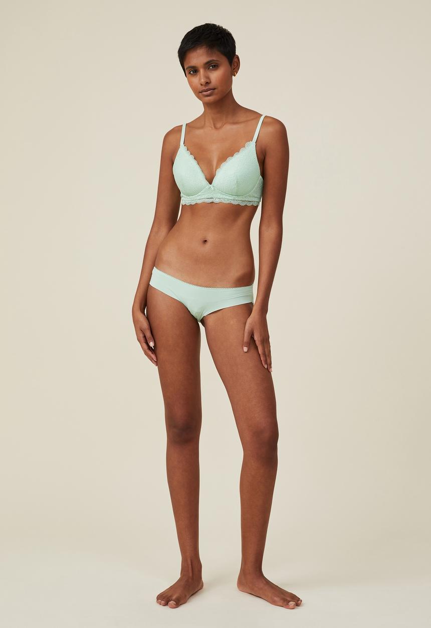 Cotton On - Ultimate comfort lace wirefree bra - cameo green