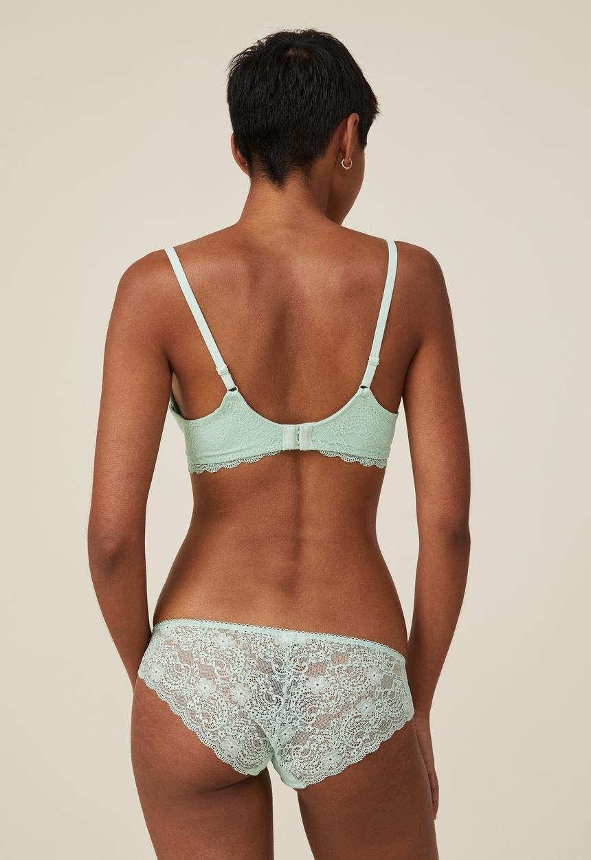 Cotton On - Ultimate comfort lace wirefree bra - cameo green
