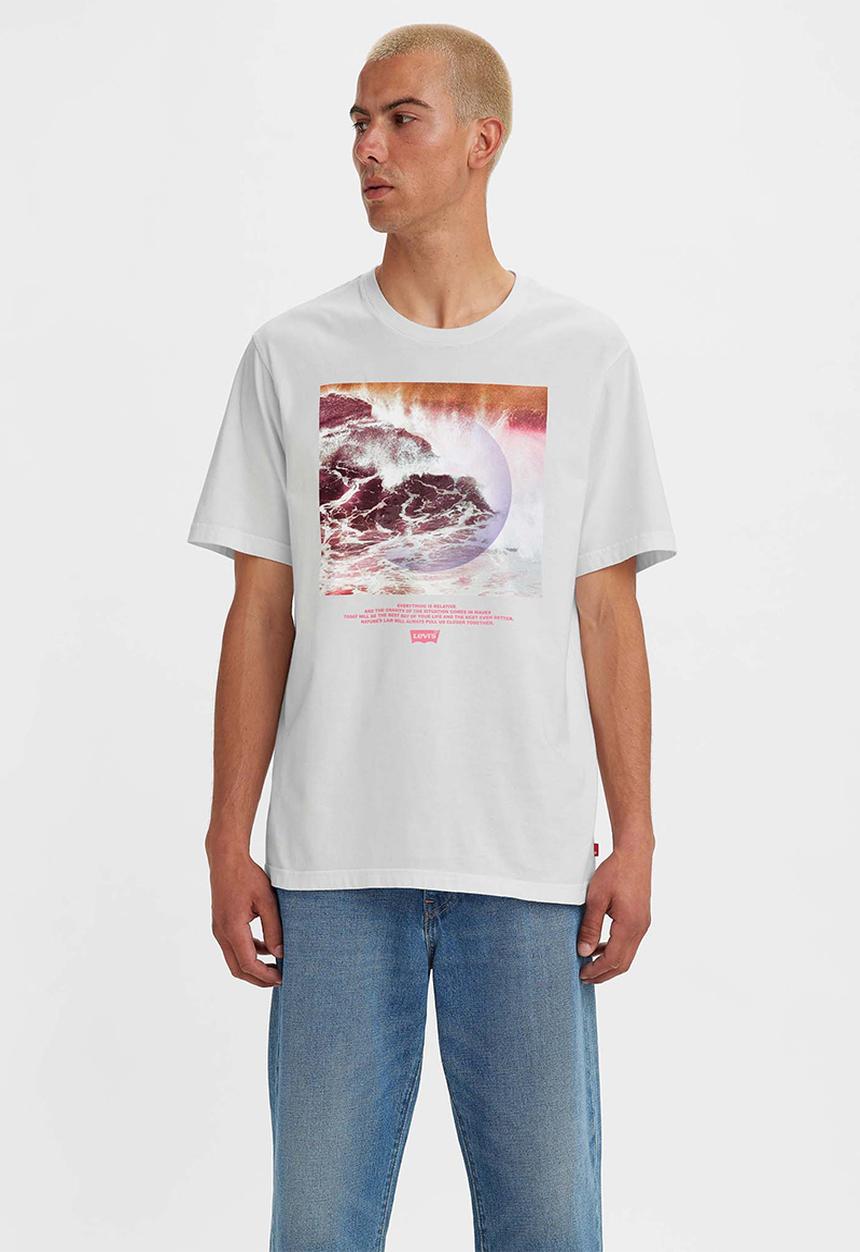 Levi’s® - Short sleeve relaxed fit tee wave bw - white 