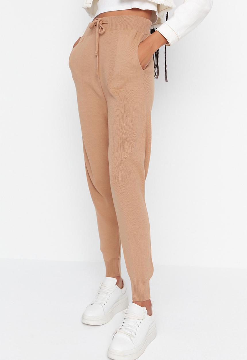 Trendyol - High waist knit trousers - camel