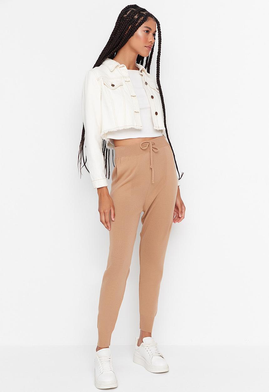 Trendyol - High waist knit trousers - camel