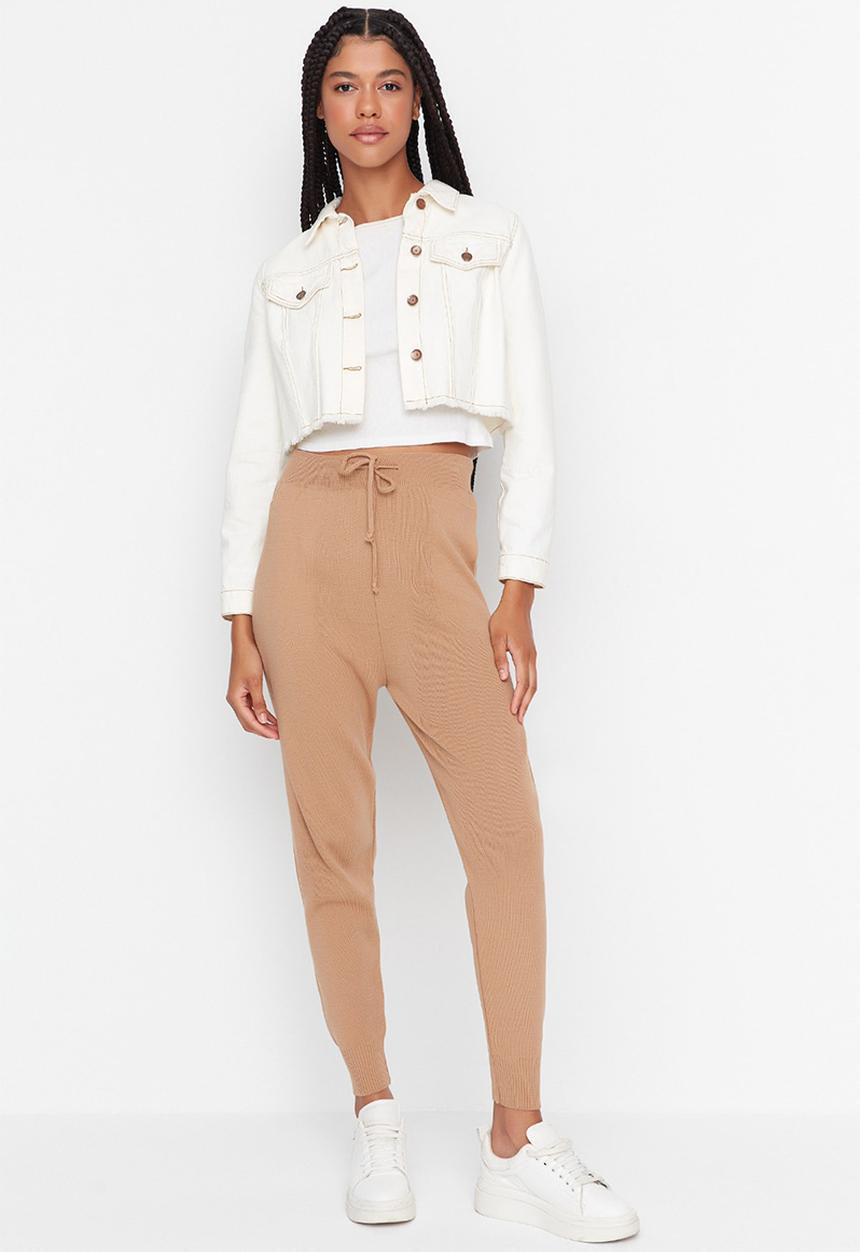 Trendyol - High waist knit trousers - camel