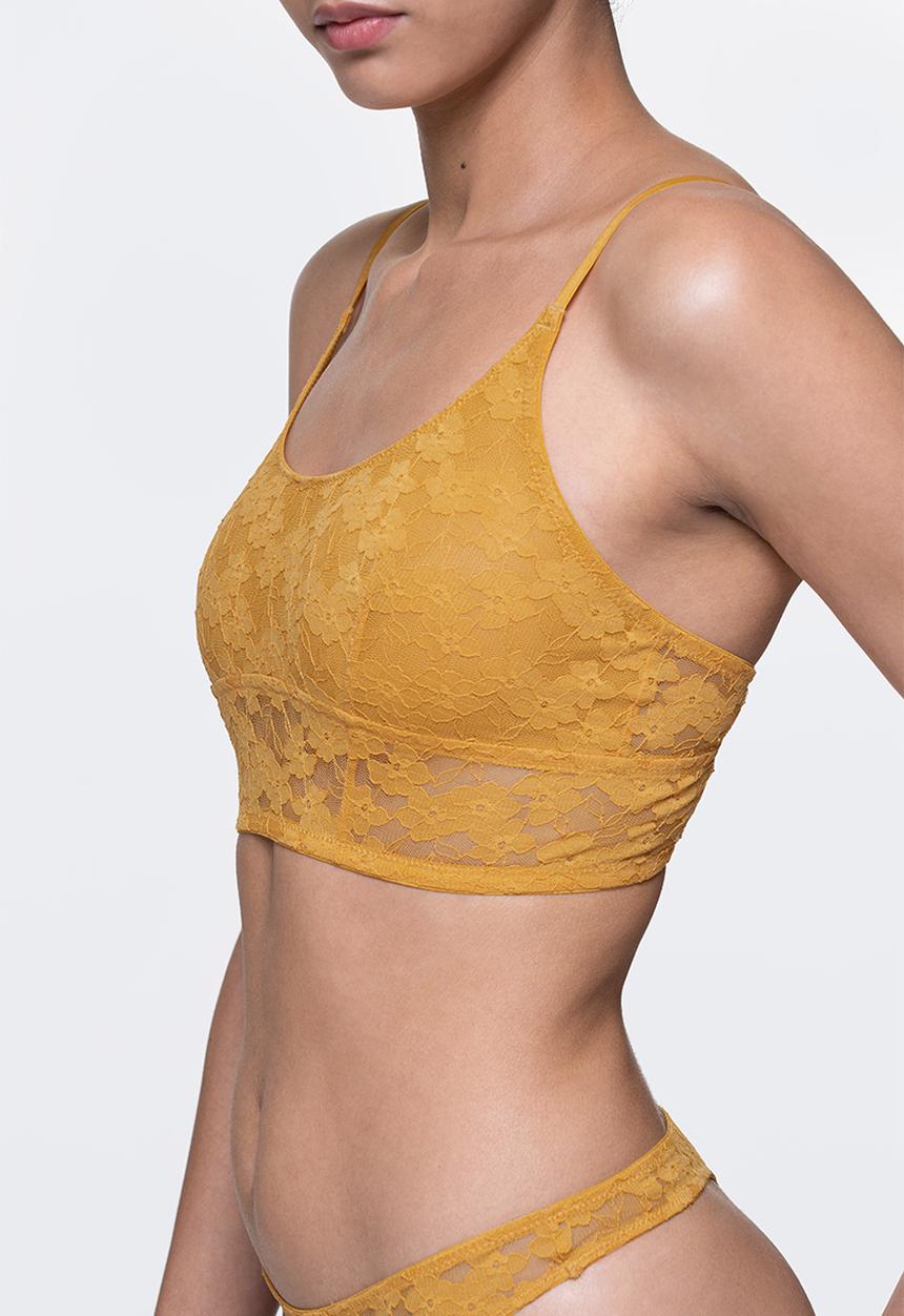 DORINA - Amaya-2pp nonpadded bralette - yellow & ink