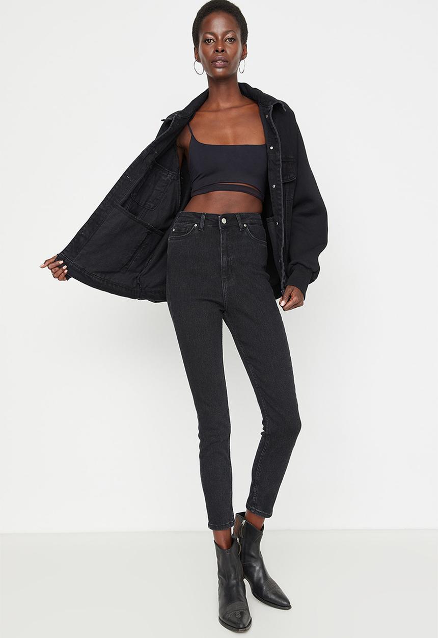 Trendyol - High waist skinny jeans - washed black