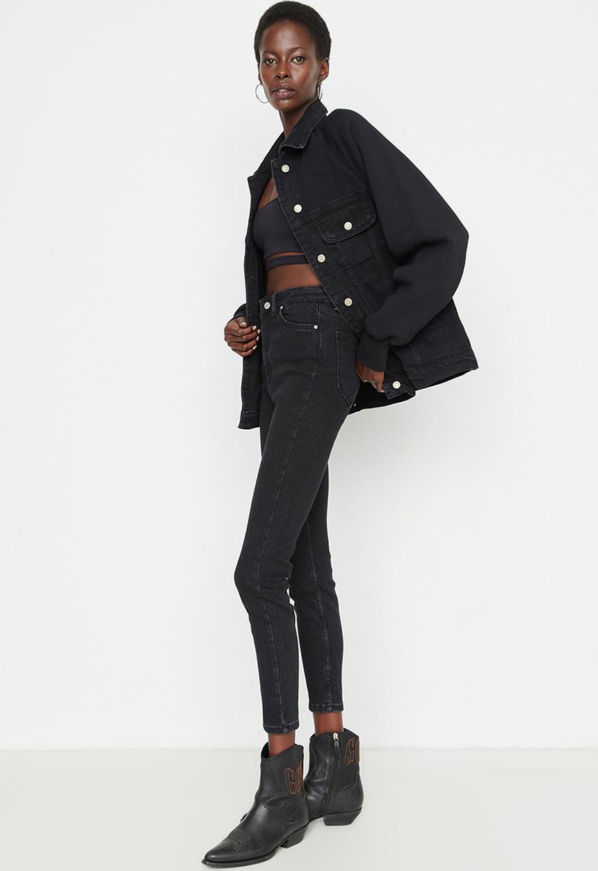 Trendyol - High waist skinny jeans - washed black