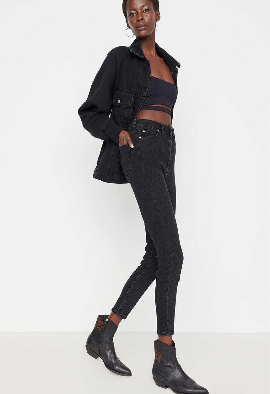 Trendyol - High waist skinny jeans - washed black