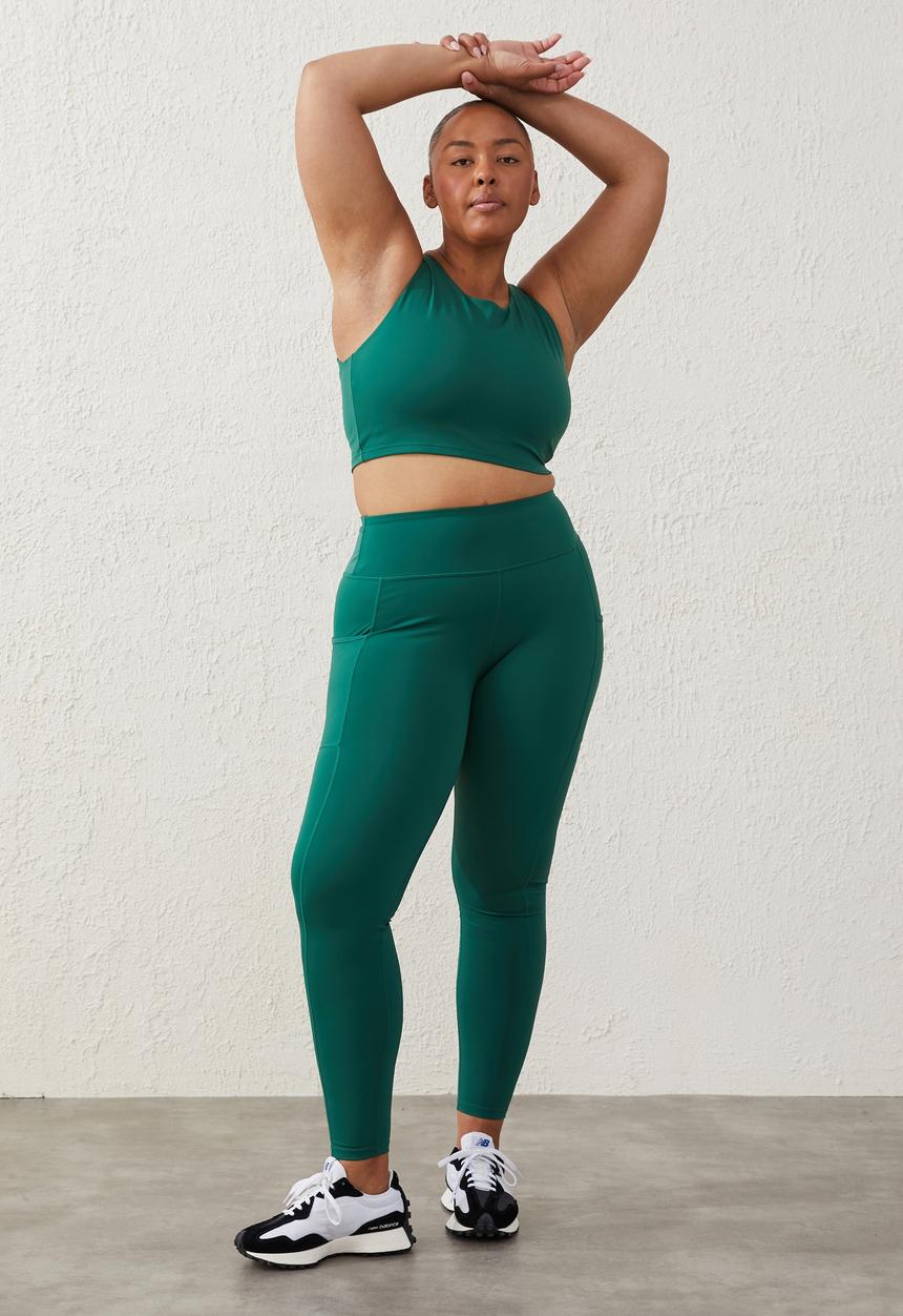 Cotton On - Curve active smoothing explorer tight - verdant green