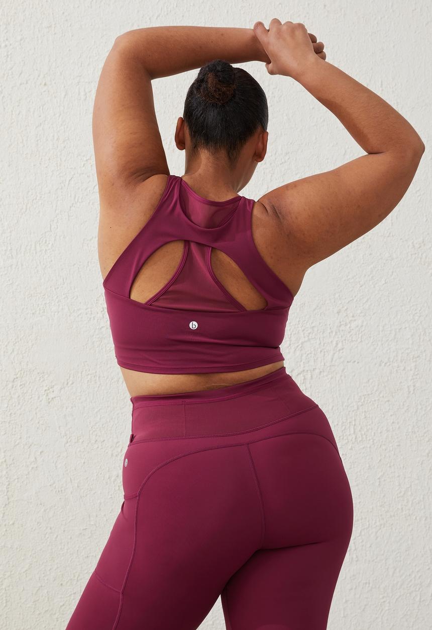 Cotton On - Curve active smoothing explorer vestlette - red plum