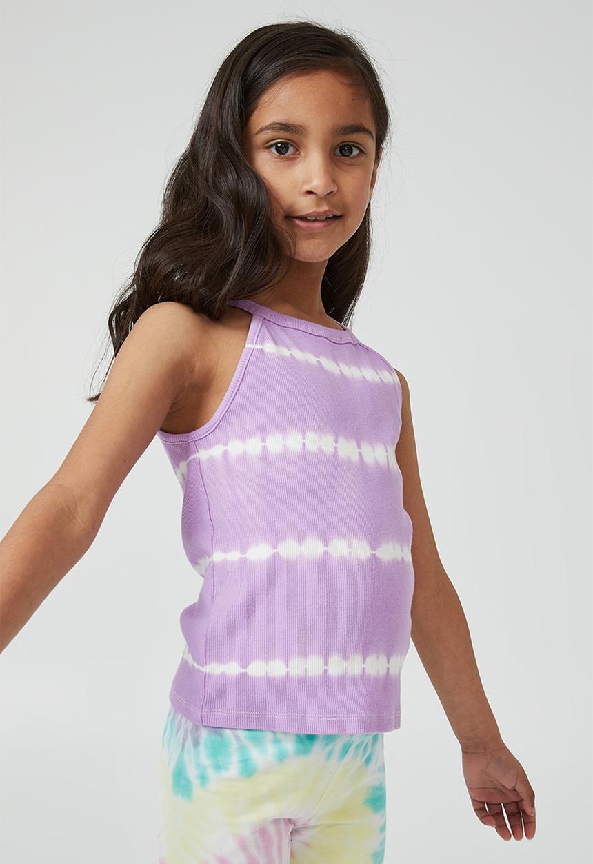 Cotton On - Leah rib tank - unicorn dreams/linear tie dye