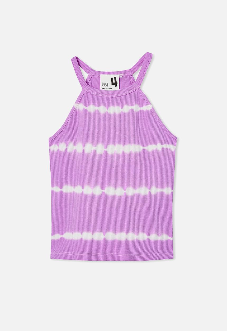 Cotton On - Leah rib tank - unicorn dreams/linear tie dye