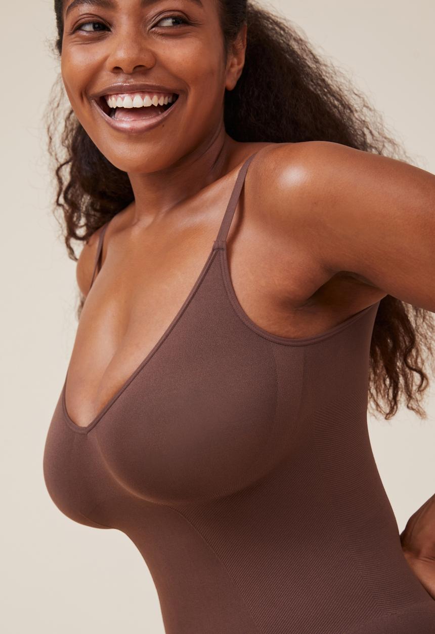 Cotton On - Go figure plunge shapewear bodysuit - espresso