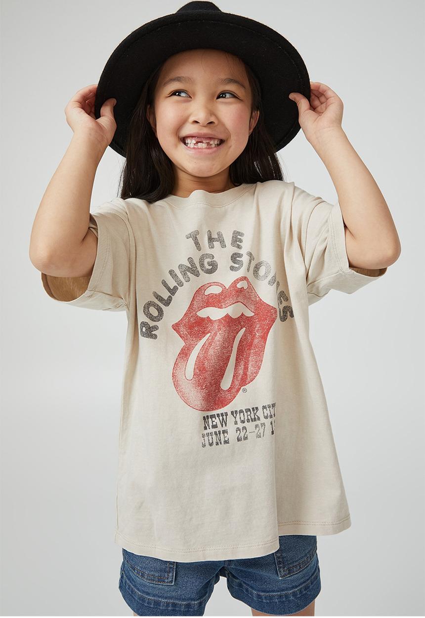 Cotton On - Unisex Lcn Rolling Stone short sleeve tee - lrainyday wash