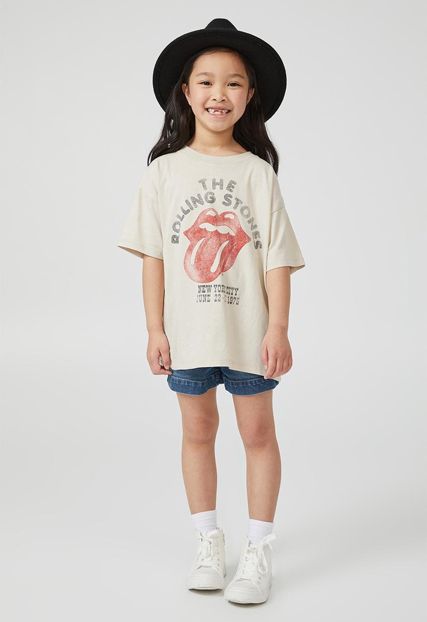 Cotton On - Unisex Lcn Rolling Stone short sleeve tee - lrainyday wash