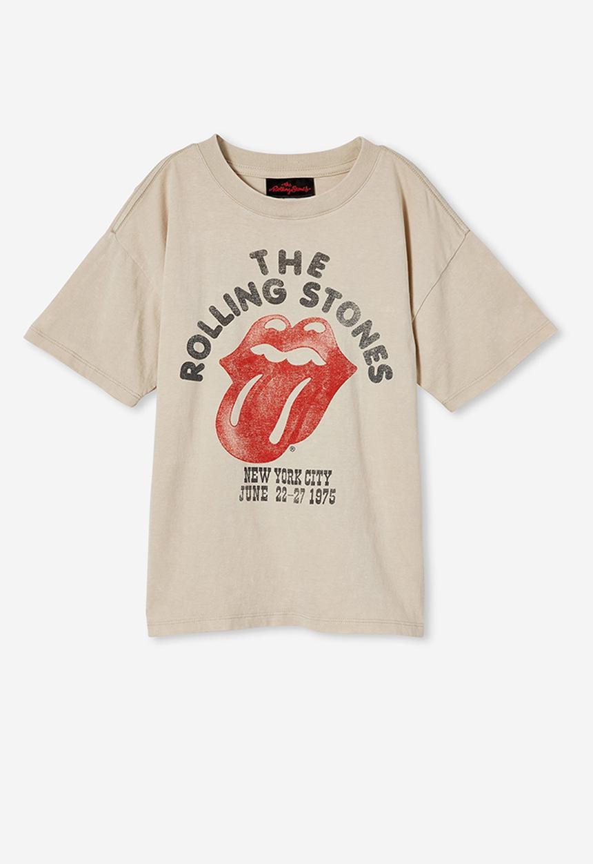 Cotton On - Unisex Lcn Rolling Stone short sleeve tee - lrainyday wash