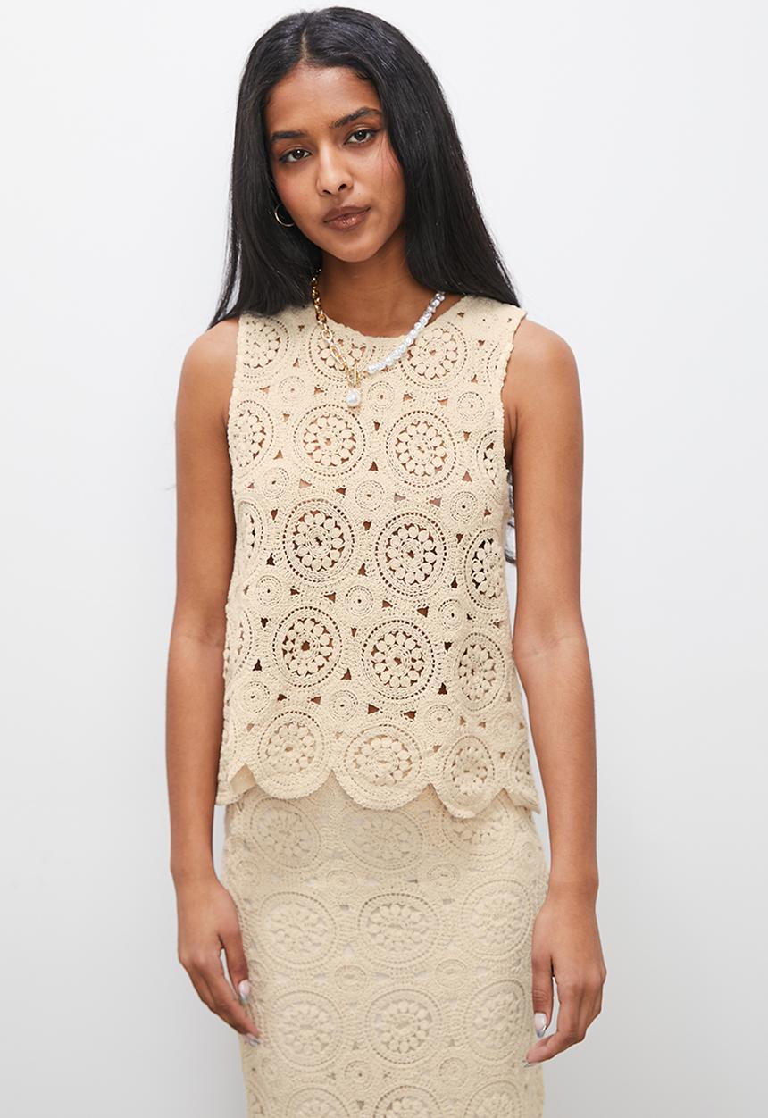 Superbalist - Crochet sleeveless cami - sand