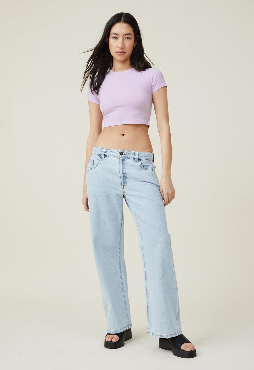 Cotton On - Micro crop tee - sweet mauve
