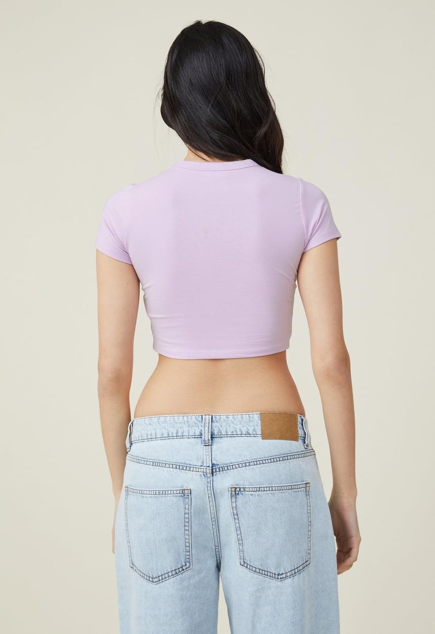 Cotton On - Micro crop tee - sweet mauve