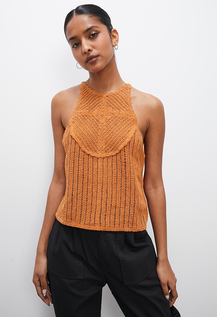 Superbalist - Strappy insert halter top - tan