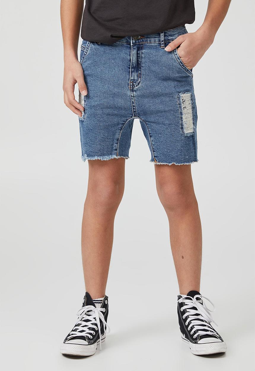 Cotton On - Super straight fit short - bondi mid blue