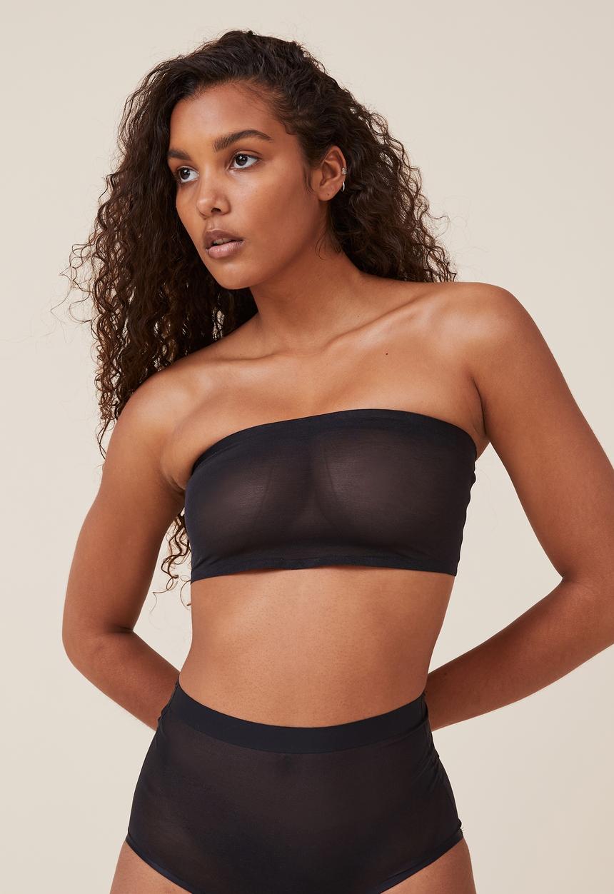Cotton On - Power mesh shapewear bandeau - black