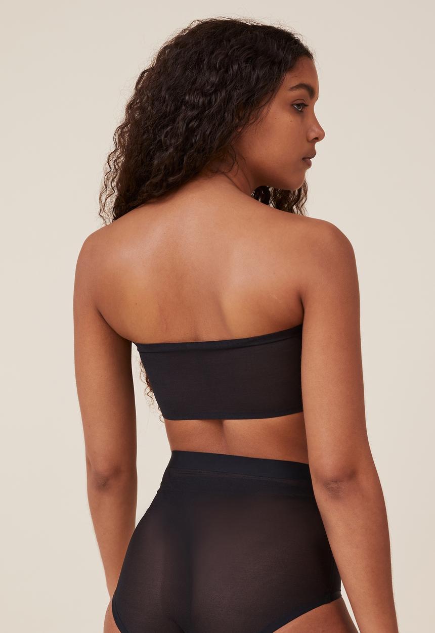 Cotton On - Power mesh shapewear bandeau - black