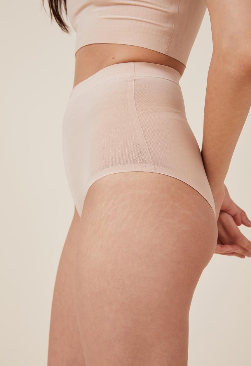 Cotton On - Power mesh shapewear high waisted bikini - frappe