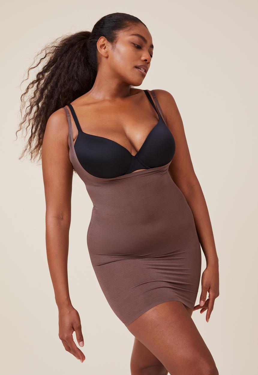 Cotton On - Power mesh shapewear under bra slip - espresso