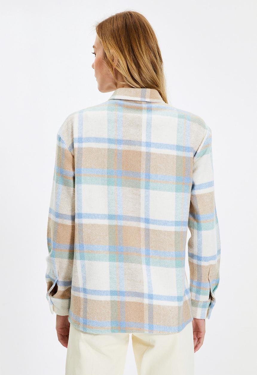 Trendyol - Check relaxed shacket - blue