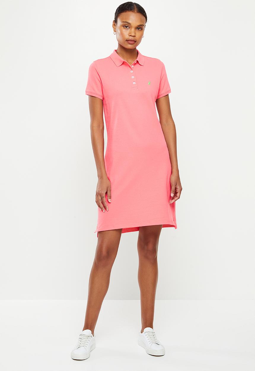 POLO - Kathy short sleeve basic golfer dress - coral