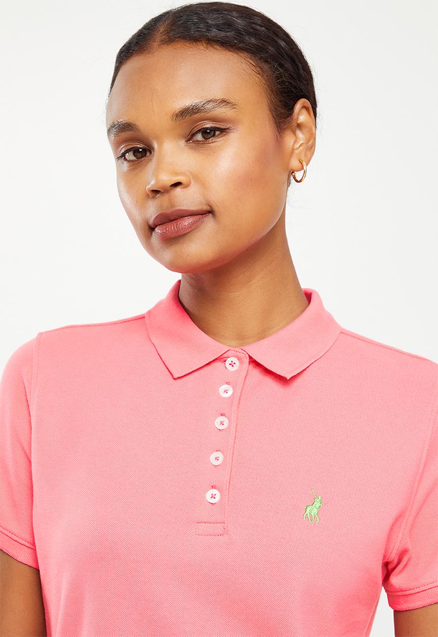 POLO - Kathy short sleeve basic golfer dress - coral