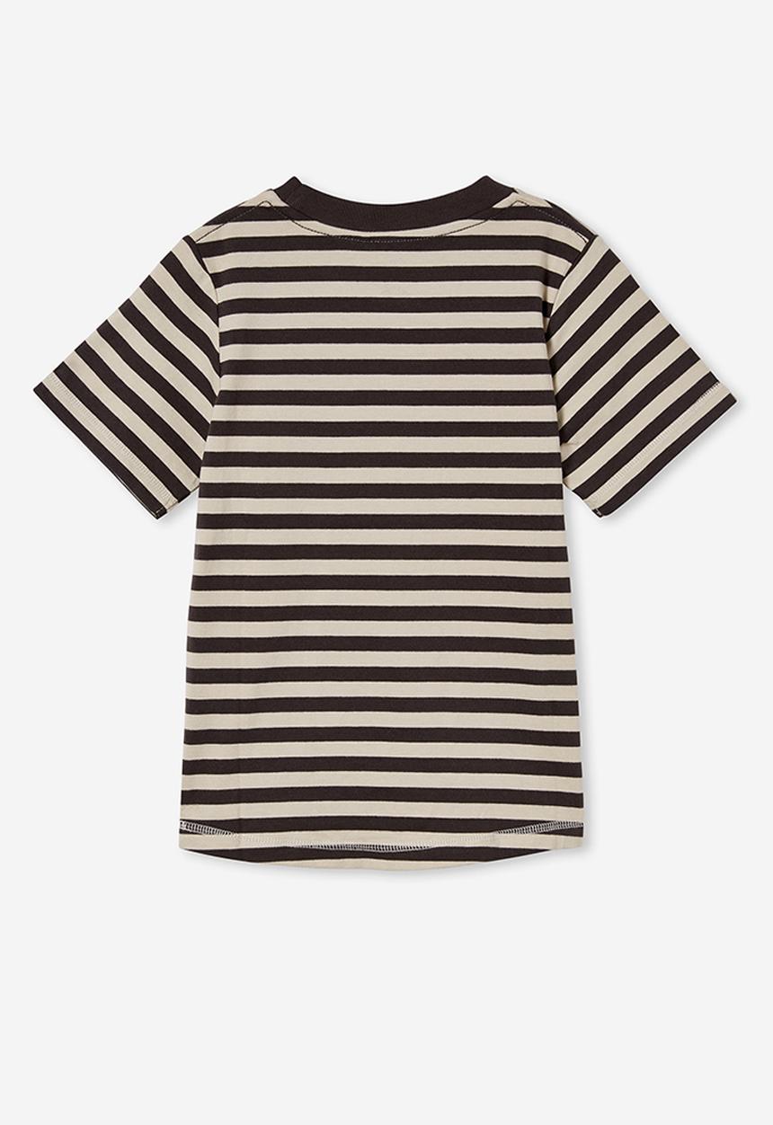 Cotton On - Unisex organic jersey tee - phantom/rainy day stripe