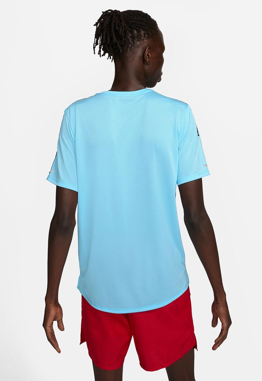 Nike - Dri-FIT Miler D.Y.E. running tee - blue chill/lt crimson
