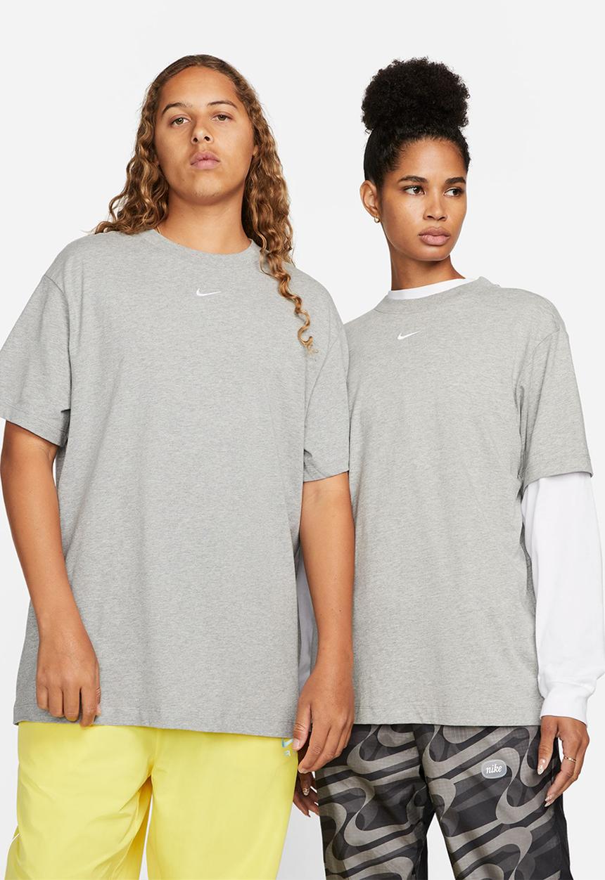 Nike - W nike sports wear essential tee bf lbr - dk grey heather & white