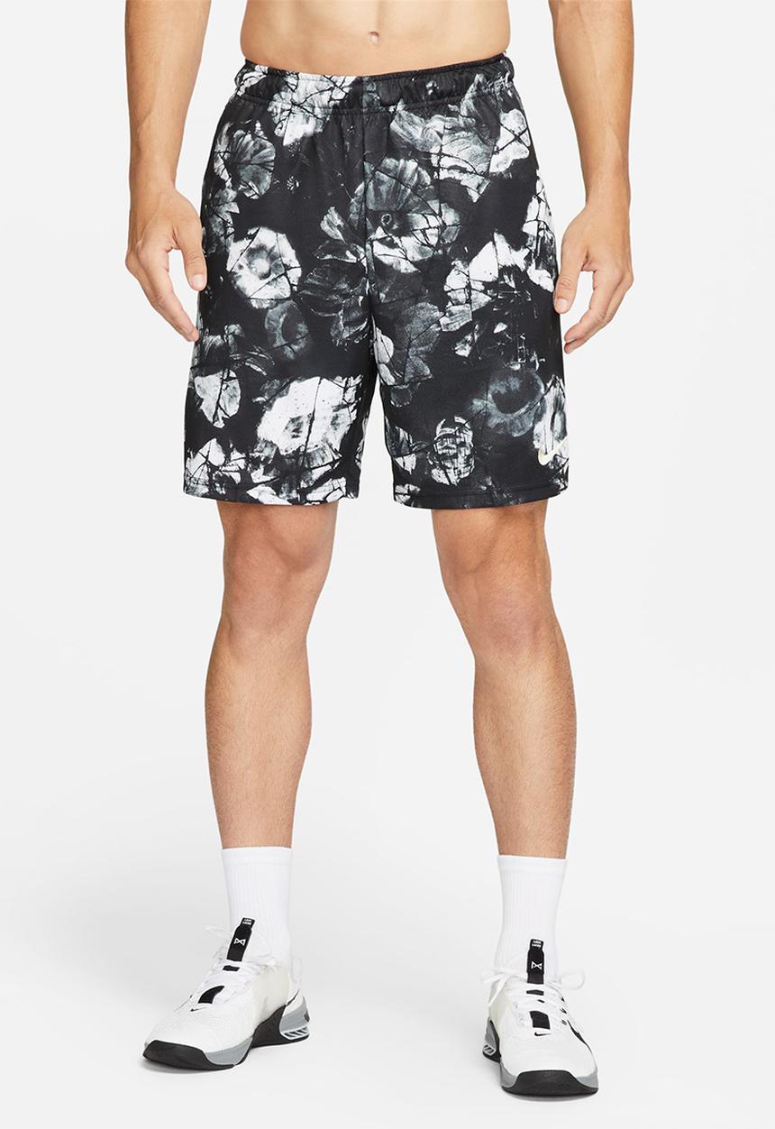 Nike - Dri-FIT Knit 6.0 Allover print training shorts  - black/coconut milk